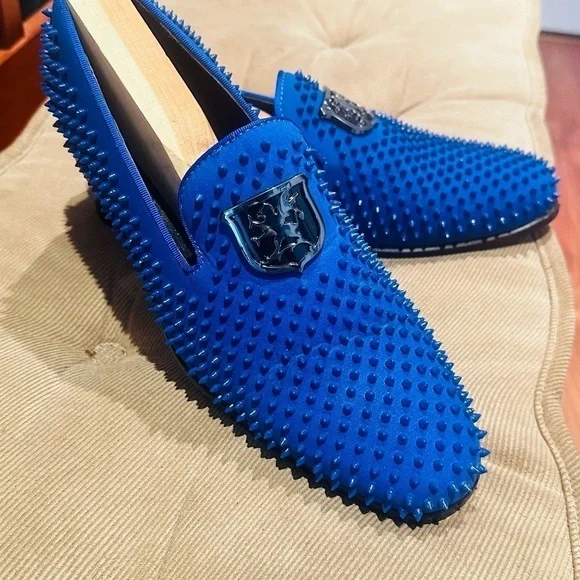 Stacy Adam’s Royal Blue Sabre Spiked Loafers. - Picture 13 of 16